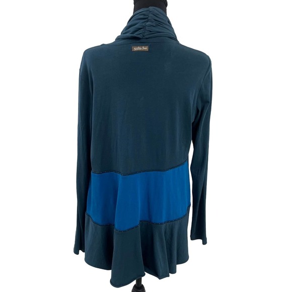 Matilda Jane Green Blue Color Block Cardigan Medium - Picture 3 of 5